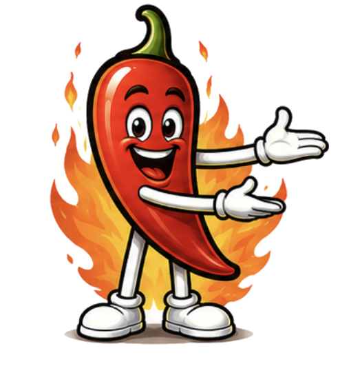 Mascota chili mostrando el servicio de hosting
